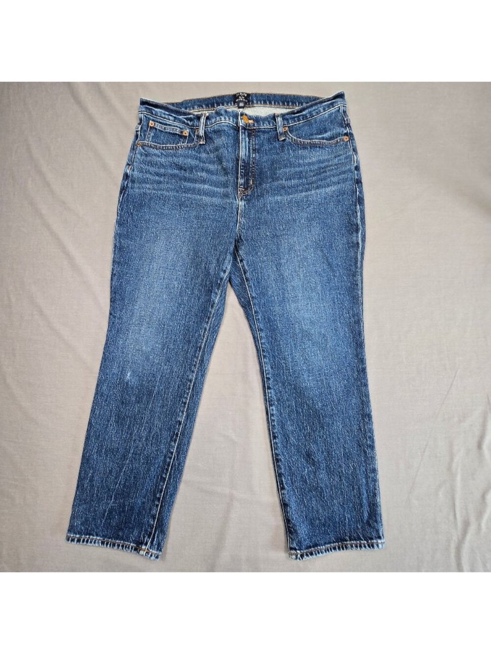 J Crew Womens Slim Boyfriend Jeans Medium Wash Size 32P Stretch Denim Casual
